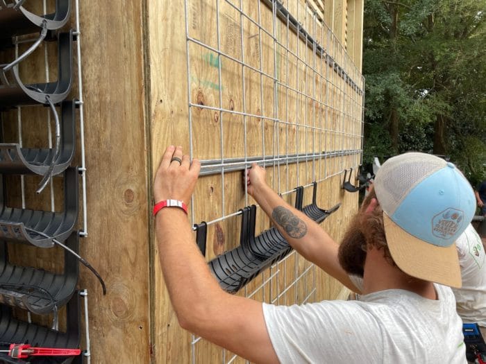 Laying out Varden living wall mounting hardware