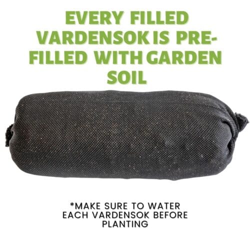 Side view of soil filled vardensok