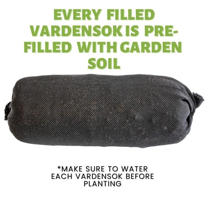 Side view of soil filled vardensok