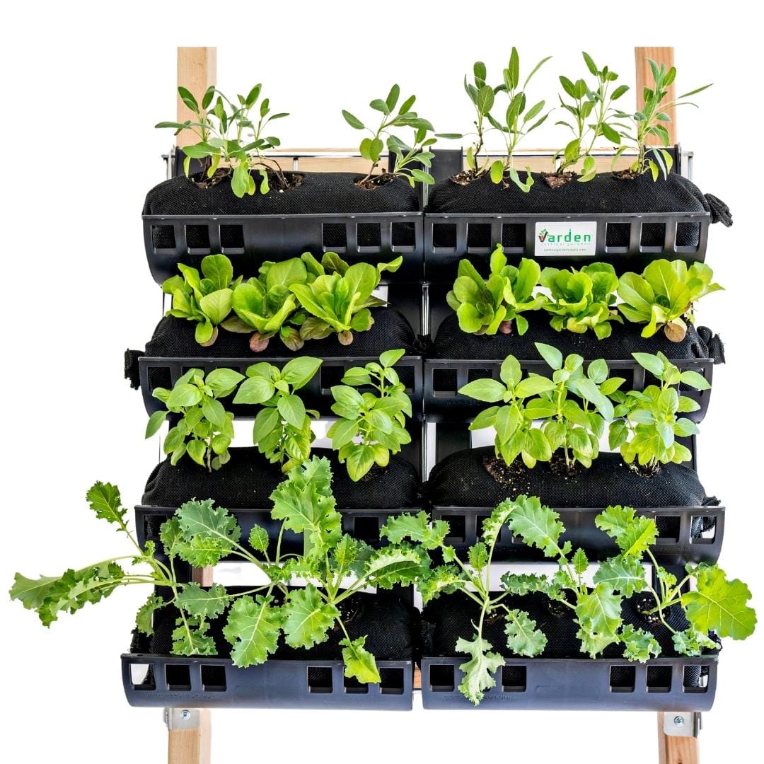 Vertical Garden 24 Varden Installed and planted Varden 24 Outdoor Vertical Garden on a DIY Stand