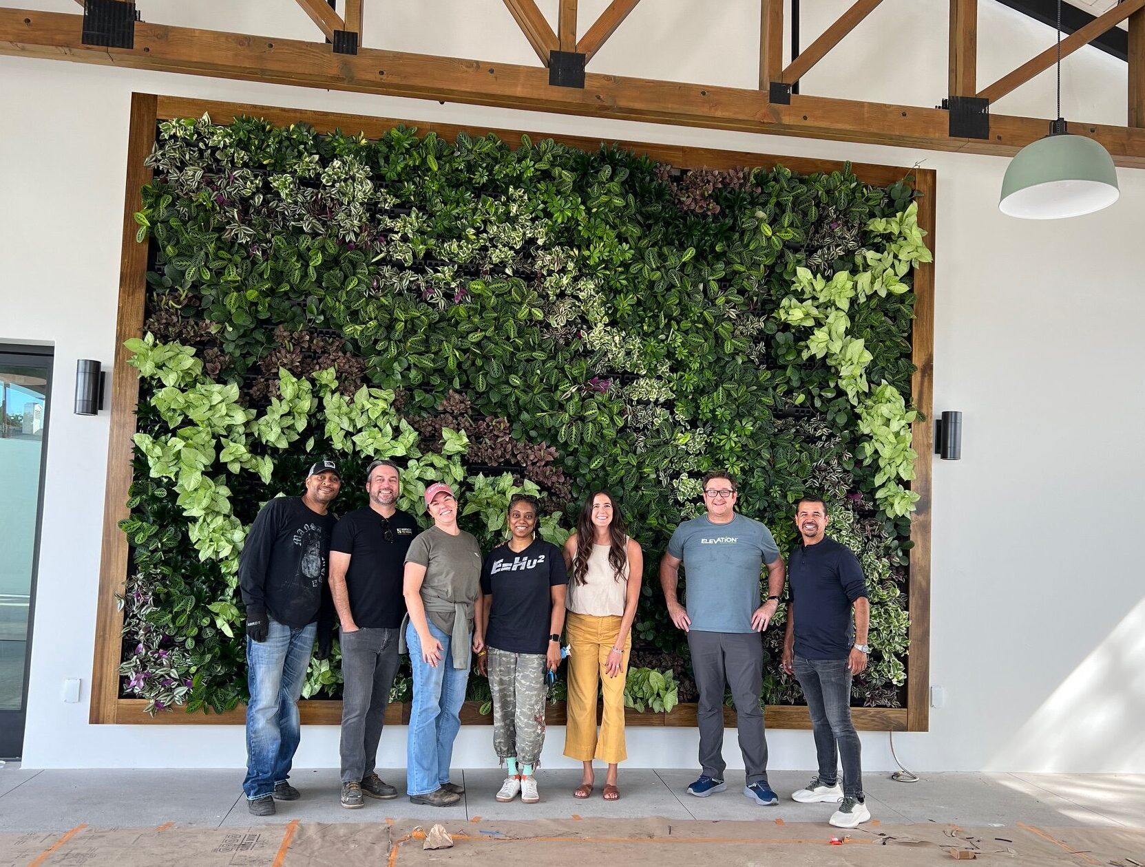 Varden Living Wall with installation team