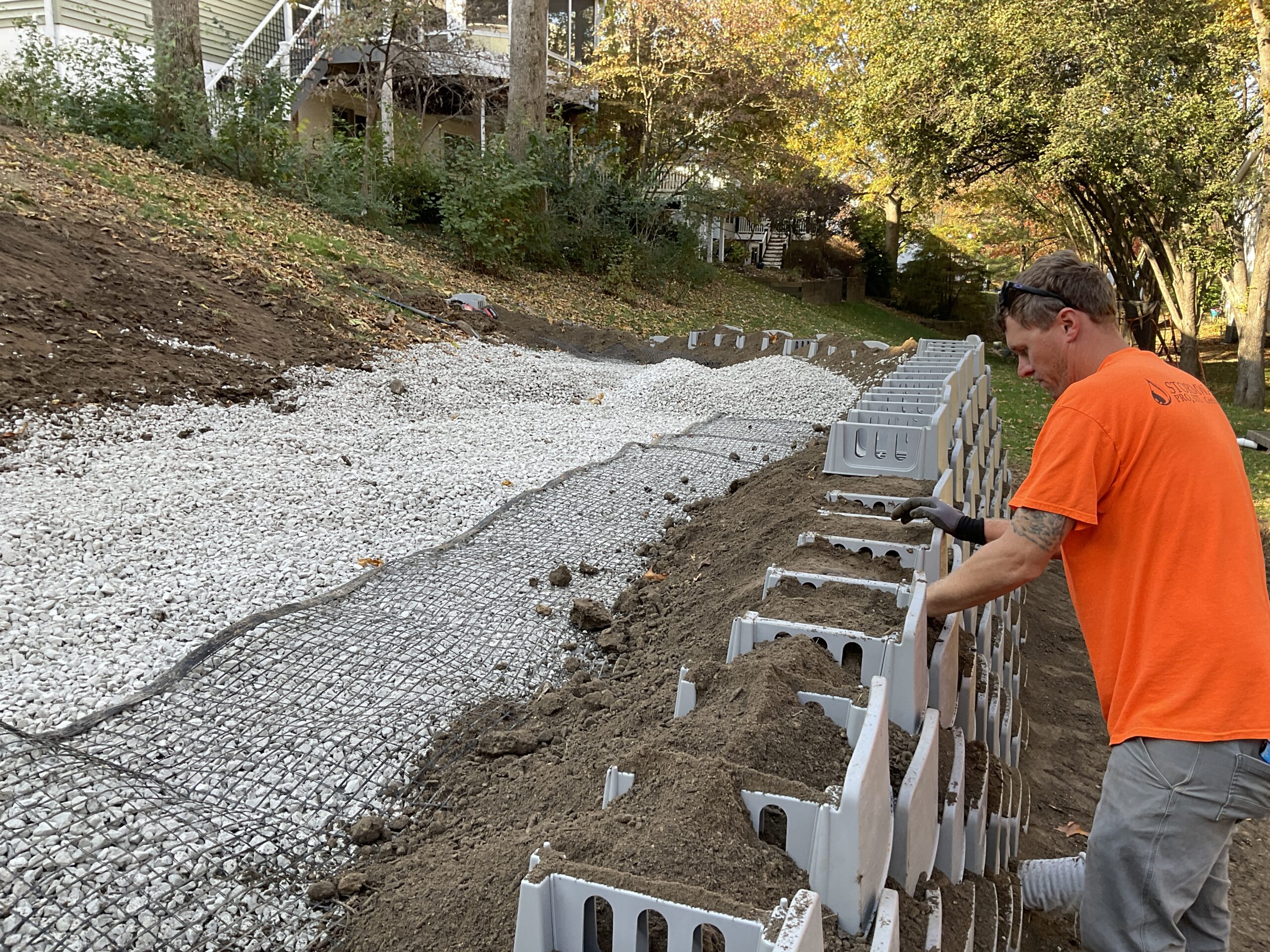 Varden plantable retaining walls during installation