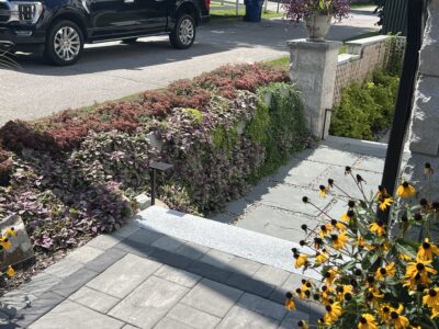 Varden plantable retaining wall at luxury residence in Rhode Island
