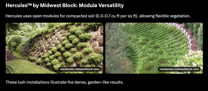 Hercules Plantable Retaining Wall blocks