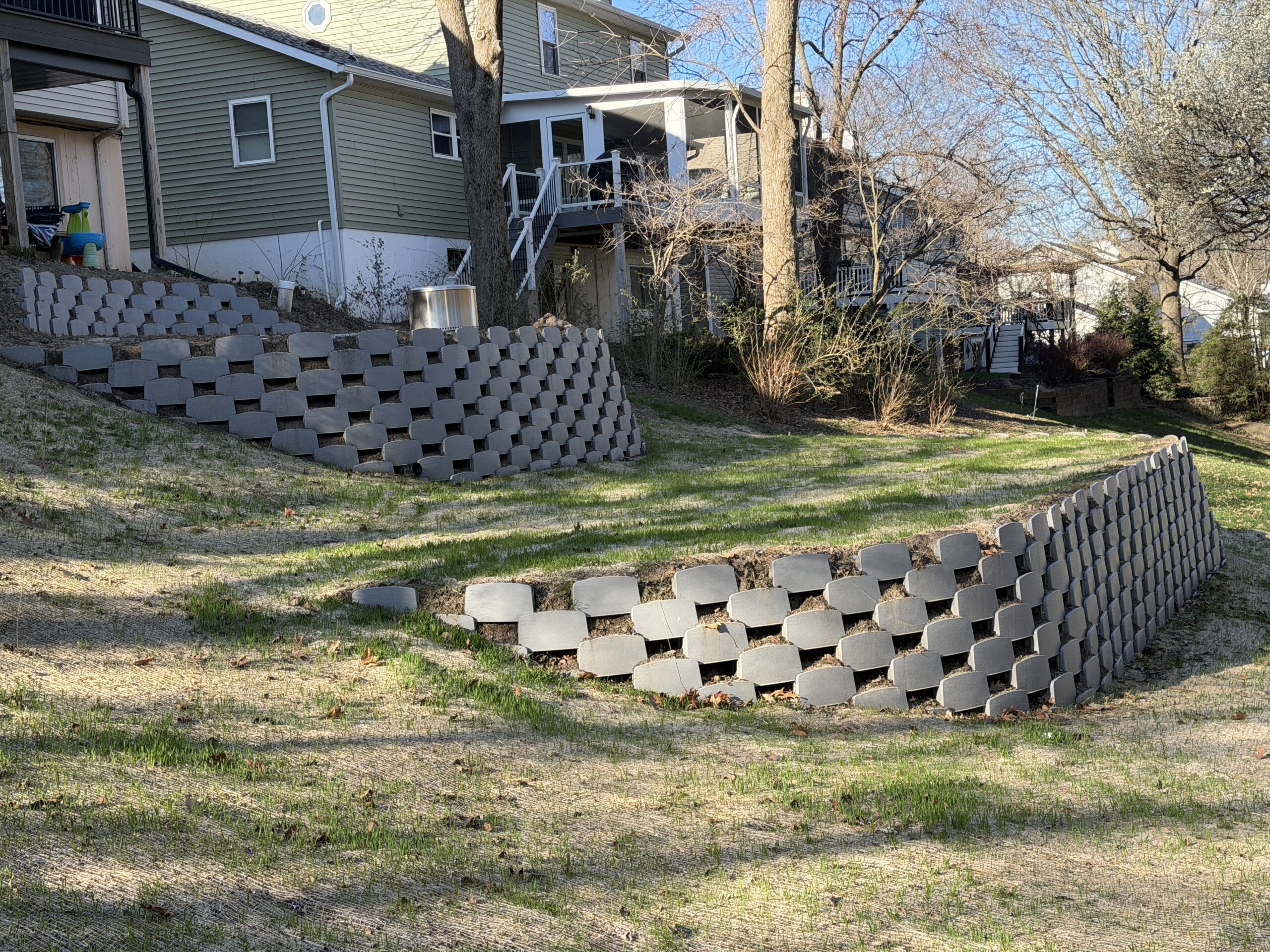 Completed Varden retaining walls ready for planting