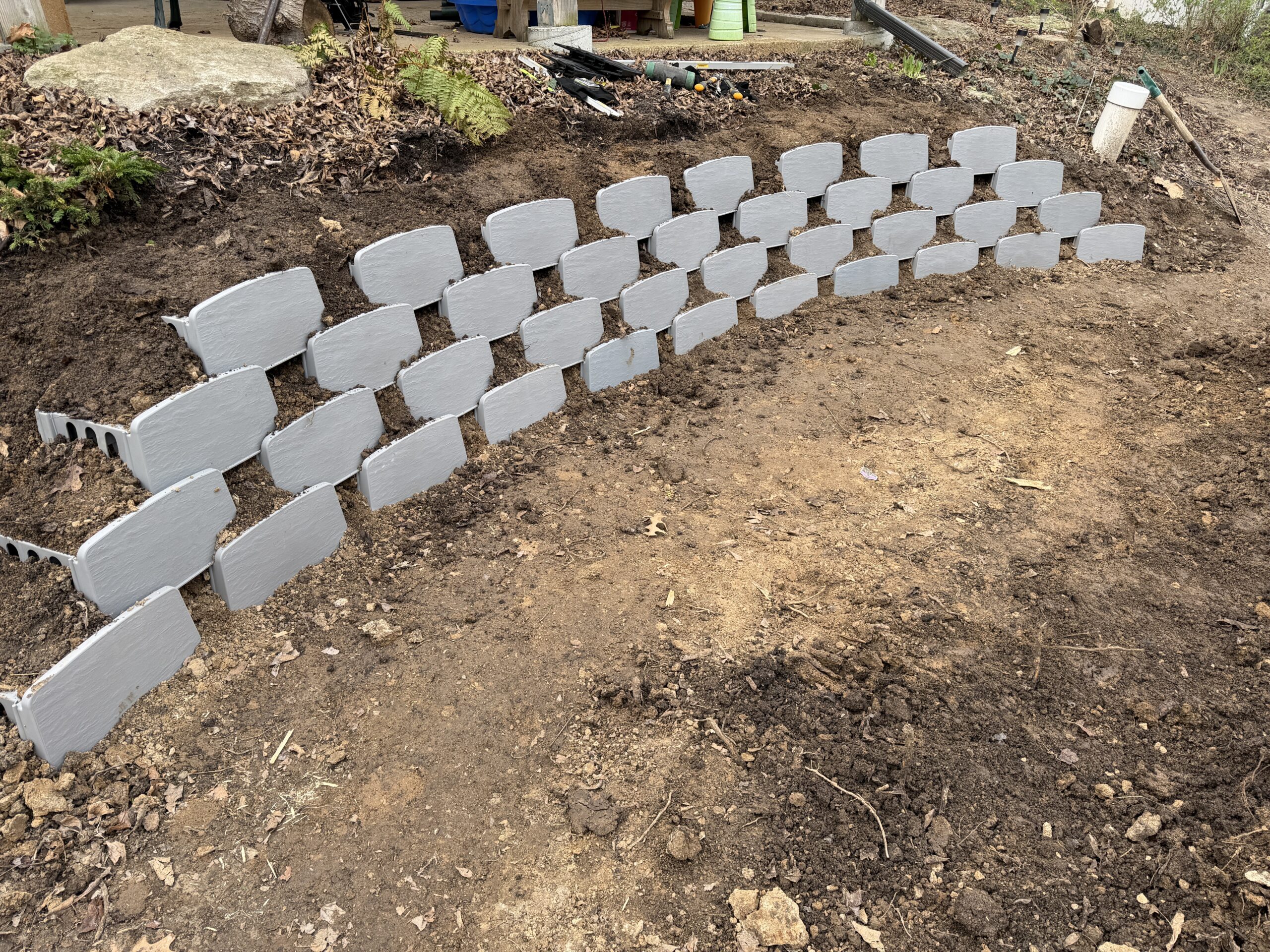 Small Varden plantable retaining wall before planting